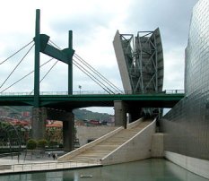 The bridge in Bilbao next to Guggenheim Museum